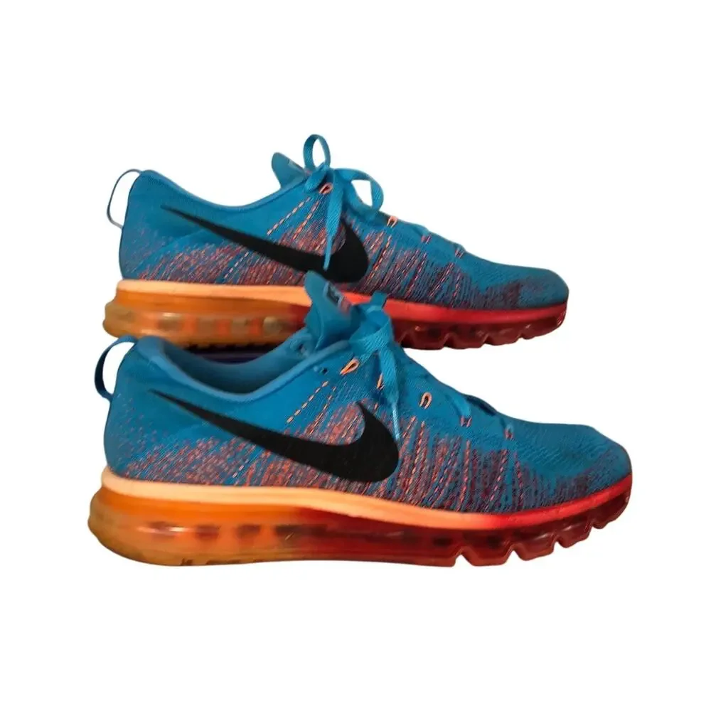 Nike Flyknit Air Max (Vivid Blue/Atomic Orange) size 10